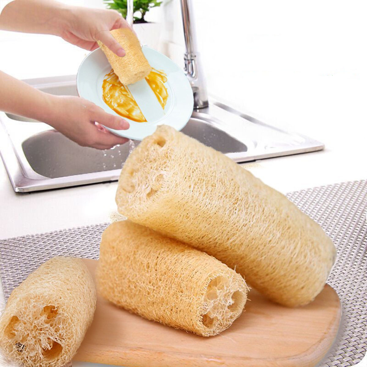 Body Loofah Natural - 1 szt. Naturalna gąbka luffa, wielofunkcyjne