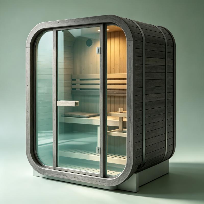 Spa Wellness Resorts - Duża, niestandardowa sauna z litego drewna,
