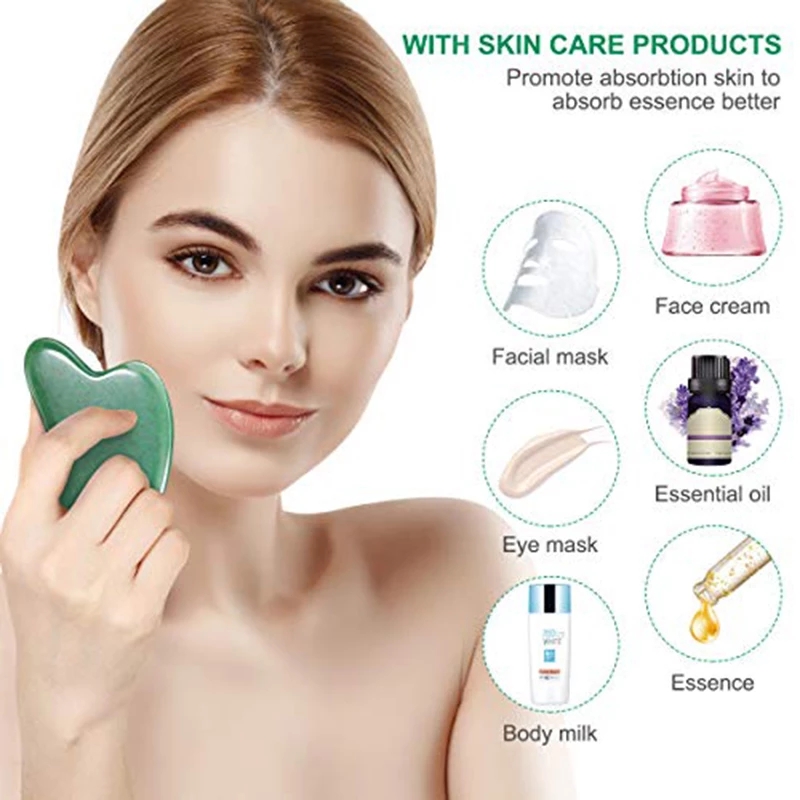 10 szt. Naturalny zestaw Jade  – Gua Sha Tool Rose Quartz recenzja i cena